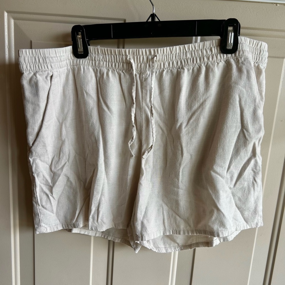 Beige Drawstring Shorts
